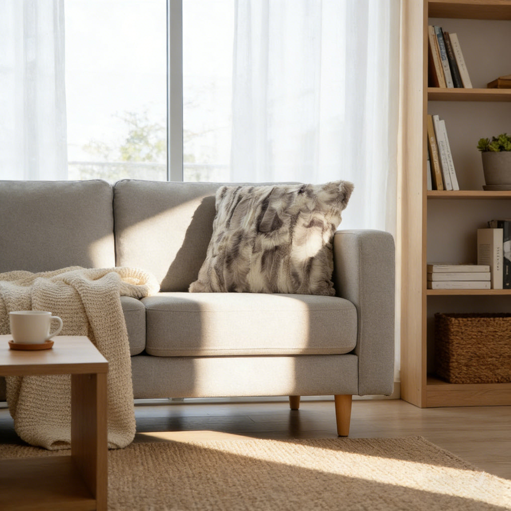Nordic Luxe Faux Rabbit Fur Accent Pillow