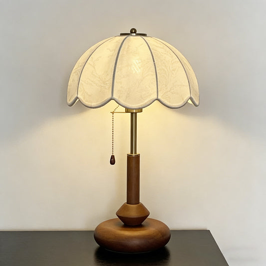 Medieval Style Solid Wood & Fabric Table Lamp
