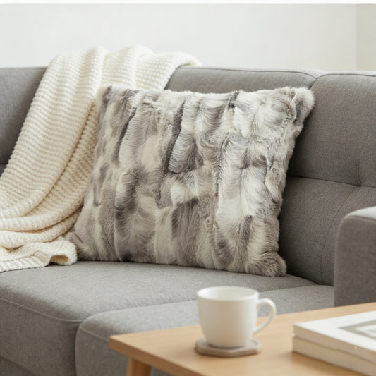 Nordic Luxe Faux Rabbit Fur Accent Pillow