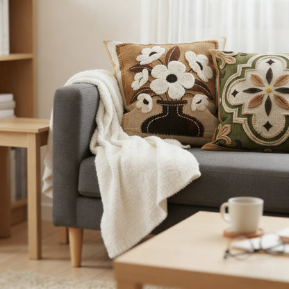 Retro Heritage Textured Accent Pillow