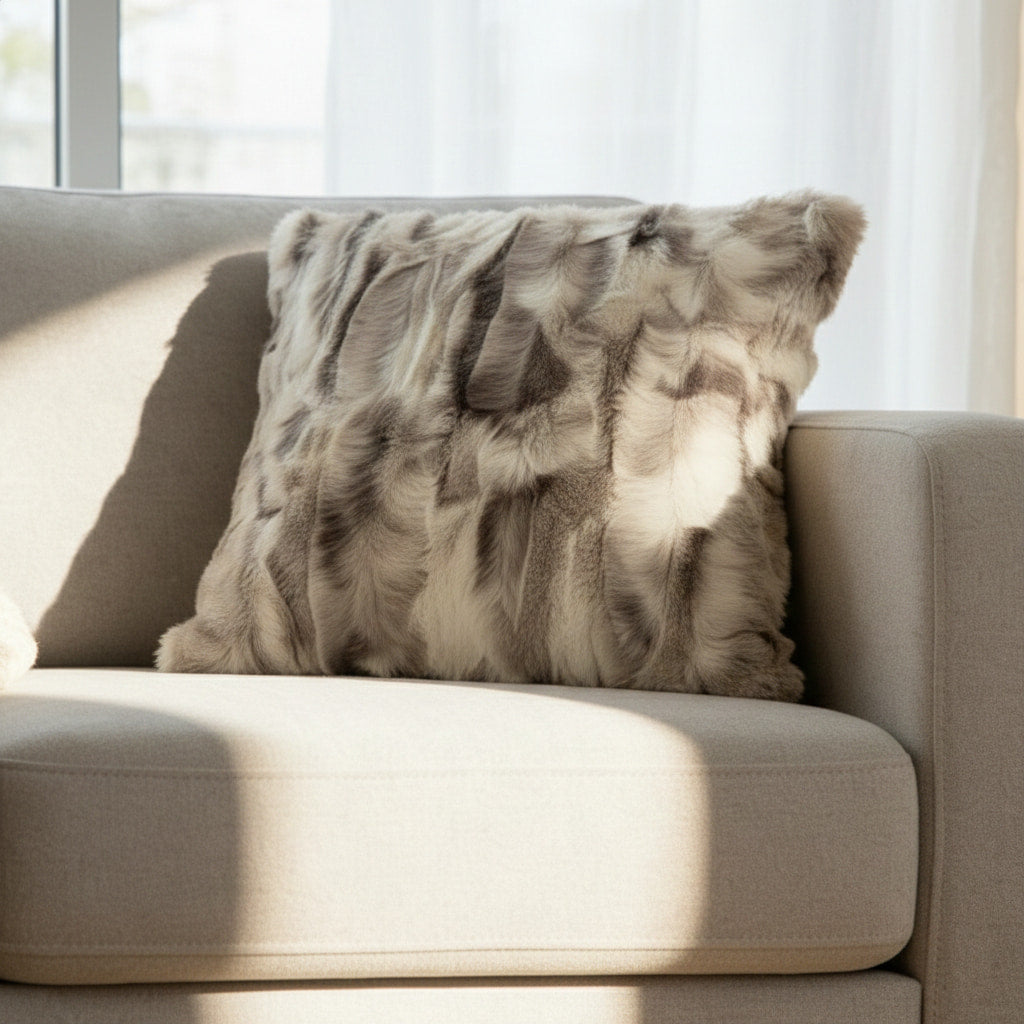 Nordic Luxe Faux Rabbit Fur Accent Pillow