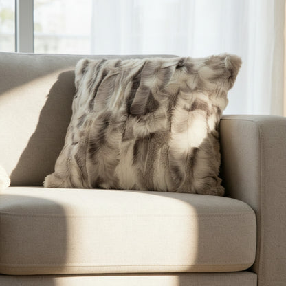 Nordic Luxe Faux Rabbit Fur Accent Pillow